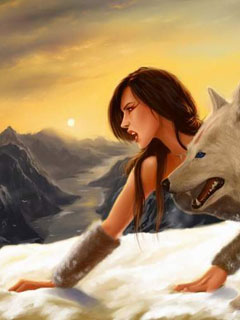 Волк и девушка-волчица