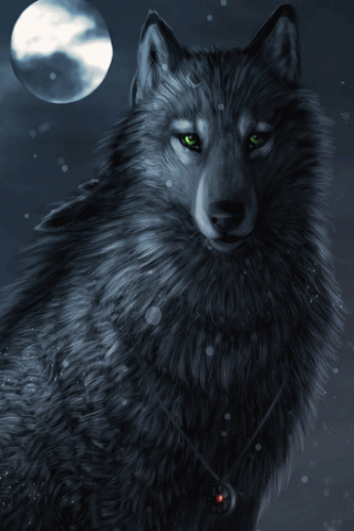 Волк с медальоном