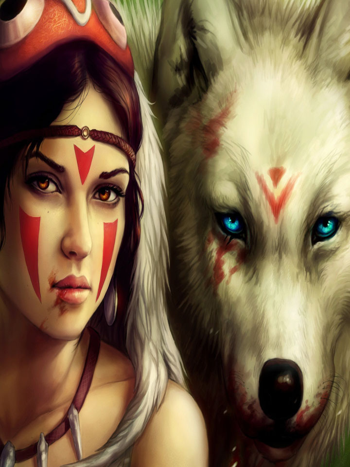 Индеанка и волк