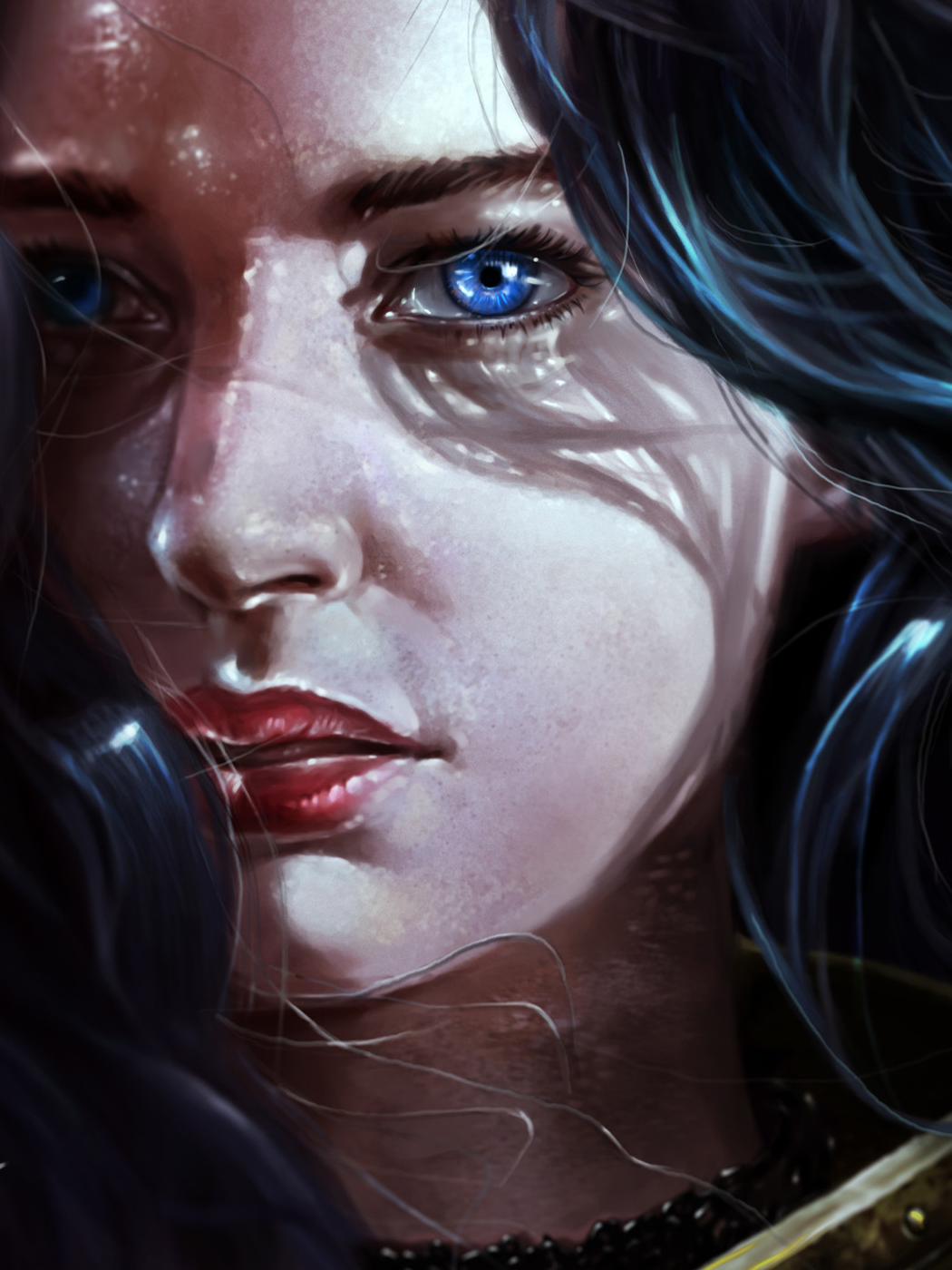 Арт девушки с синими глазами