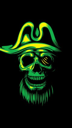 Пиратский, зелёный череп