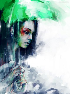 Печальная девушка с зонтом (картина)