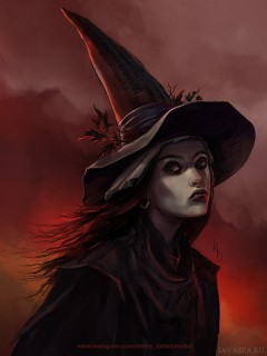 Грустная ведьма в шляпе