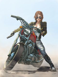 Воительница на мотоцикле