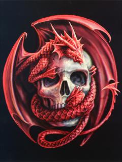 Красный дракон и череп