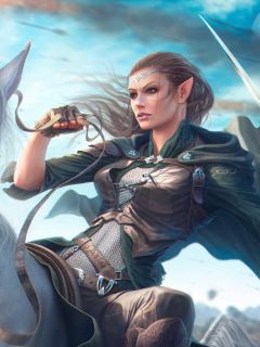 Эльфийка – воительница верхом