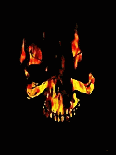 Огненный силуэт черепа