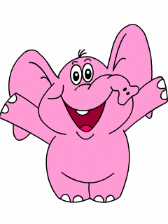 Радостный розовый слоник