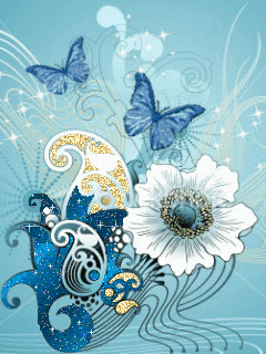 Бабочки и абстрактные цветы