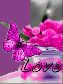 Love (бабочка и цветы)