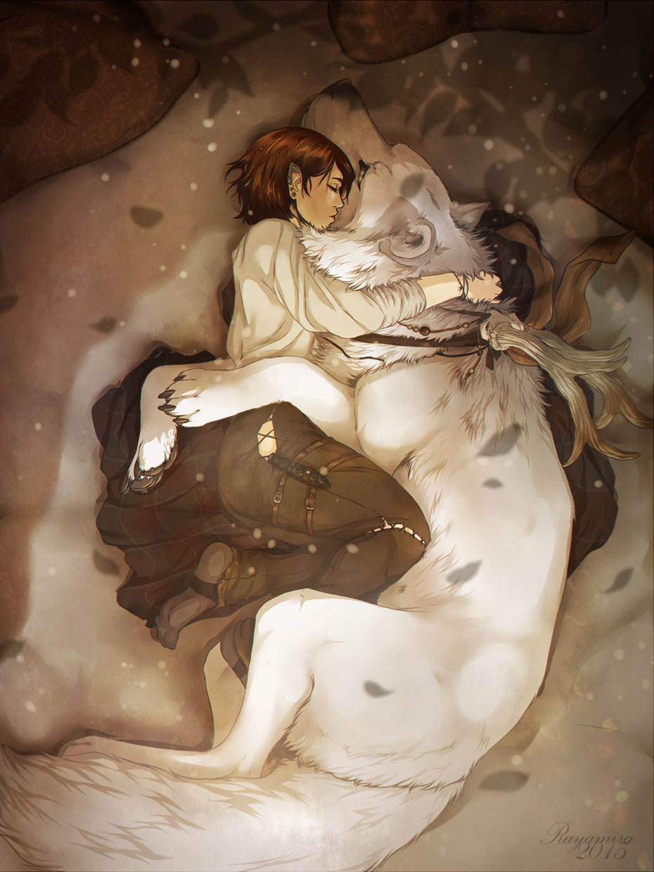 Девочка спит с волком