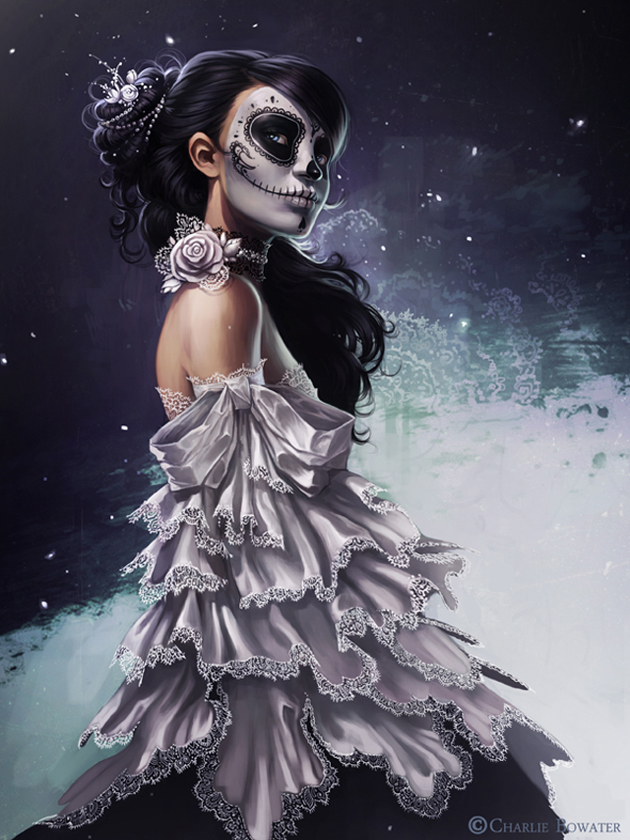 Девушка с макияжем Хэллоуин