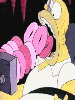 анимация Гомер, пожирающий пончики