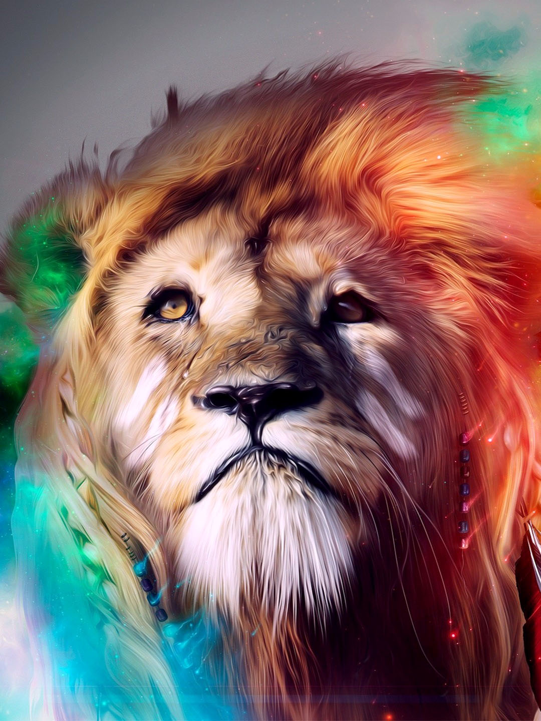 Красочный рисунок льва