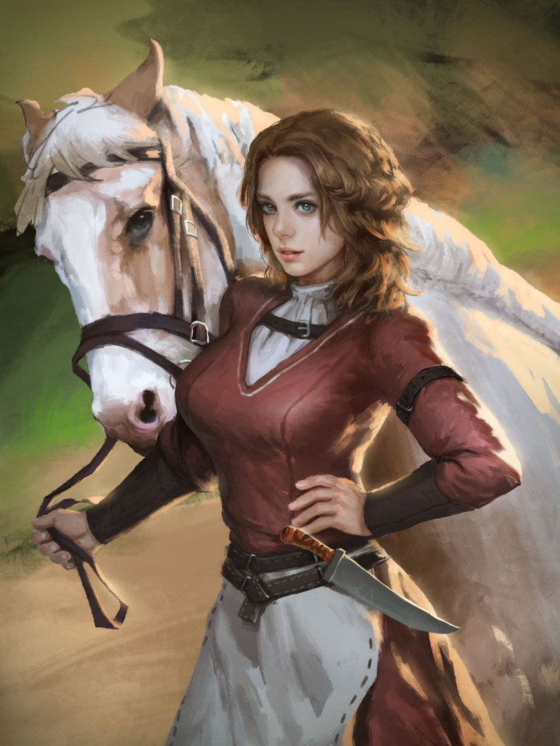 Девушка и конь (арт)
