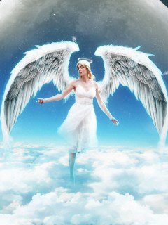 Девушка - Ангел в небе
