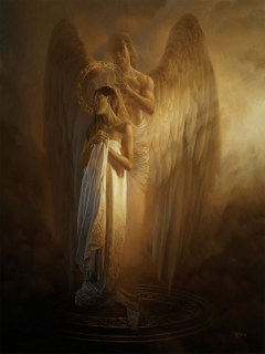 Ангел, возносящий девушку к святым
