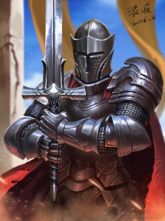 Рыцарь с мечом в руках