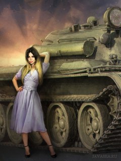 Девушка у танка