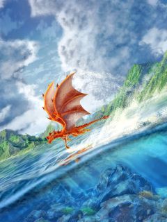 Полёт дракончика над водой