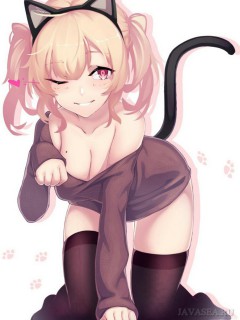 Аниме девушка - кошка