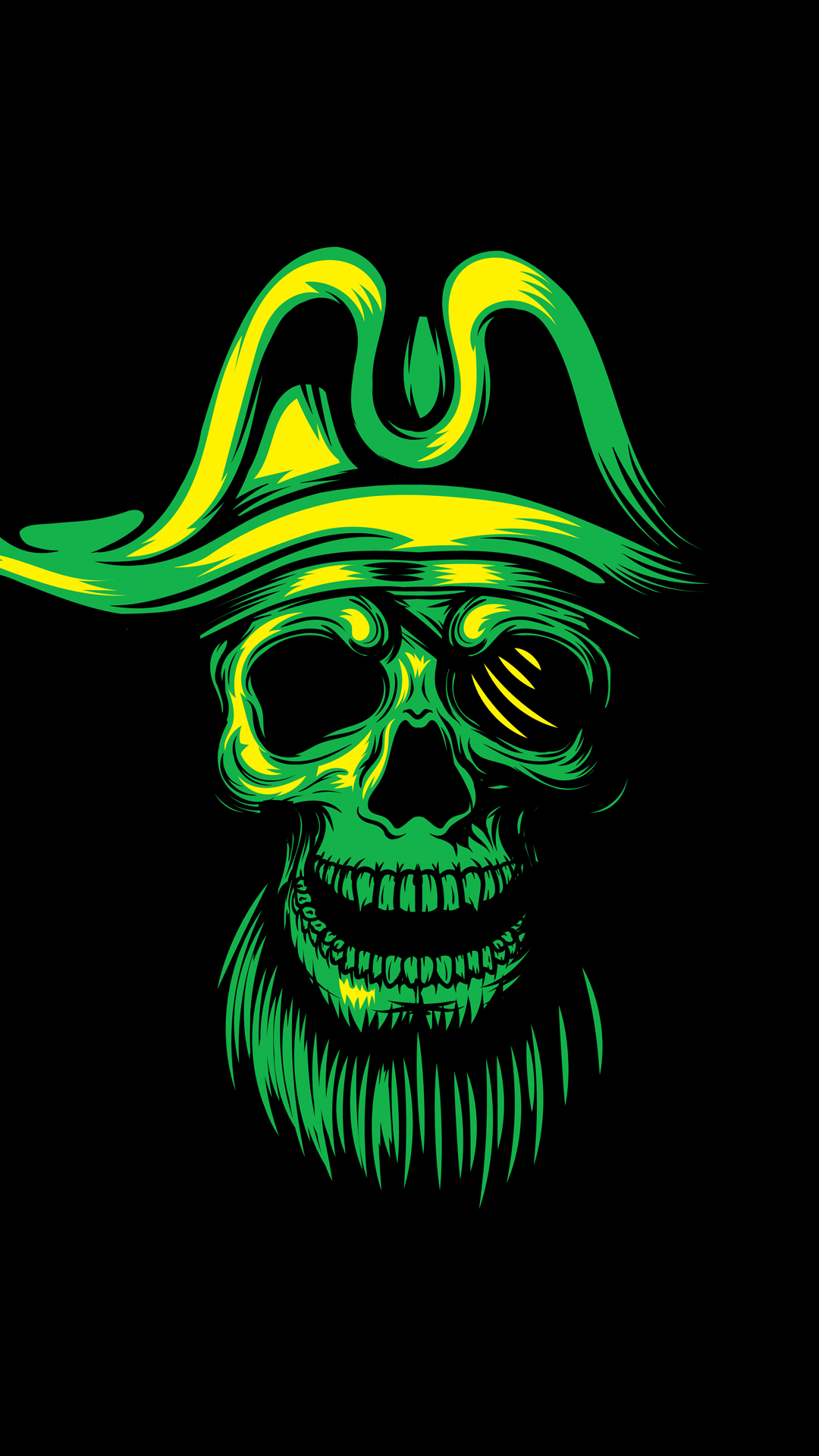 Пиратский, зелёный череп
