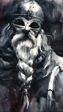 Викинг с заплетенной бородой