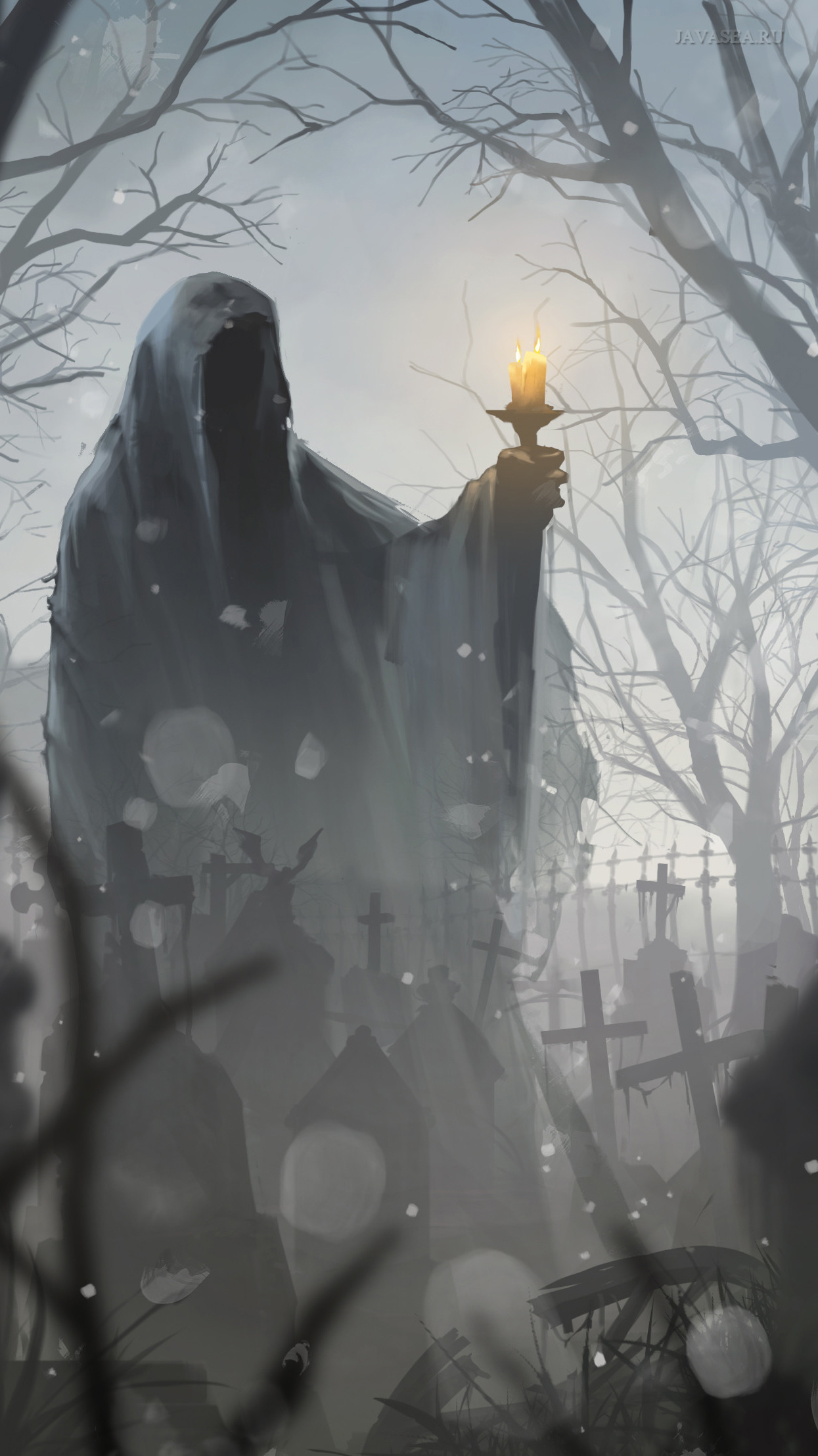 Дух смерти на кладбище