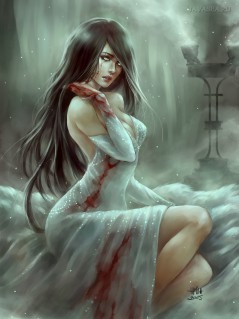 Девушка в кровавом свадебном платье