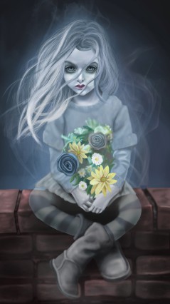 Призрак девочки с цветами