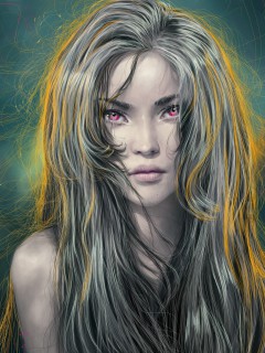 Девушка с золотистым сиянием в волосах