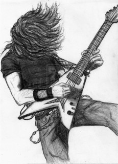 Рисунок рок-гитариста