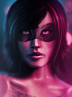 Девушка в маске (арт)