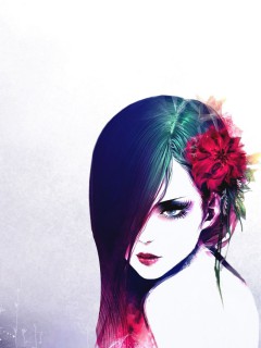 Девушка с цветком в волосах (абстракция)