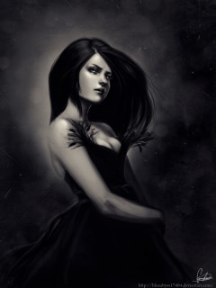 Готка в черном платье (арт)