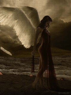Девушка – Ангел на мертвый земле