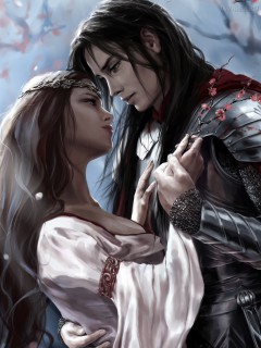 Воин и принцесса под цветущей вишней