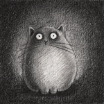 Живой рисунок толстого кота