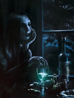 Страдающая ведьма в ночи