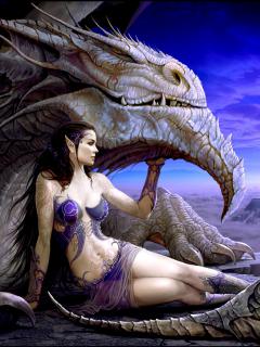 Сексуальная эльфийка и дракон