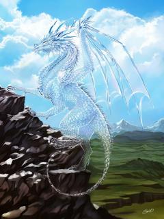 Стеклянный, прозрачный дракон
