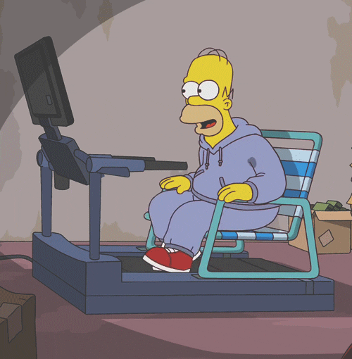 Гомер, бегущий на стуле