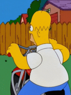 Гомер, езда на байке