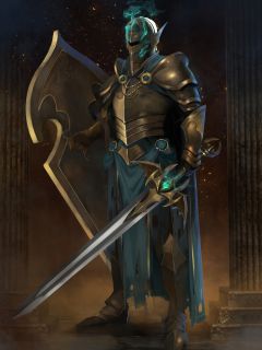 Рыцарь – демон в золотистых доспехах