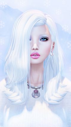 Белая девушка, снежинки