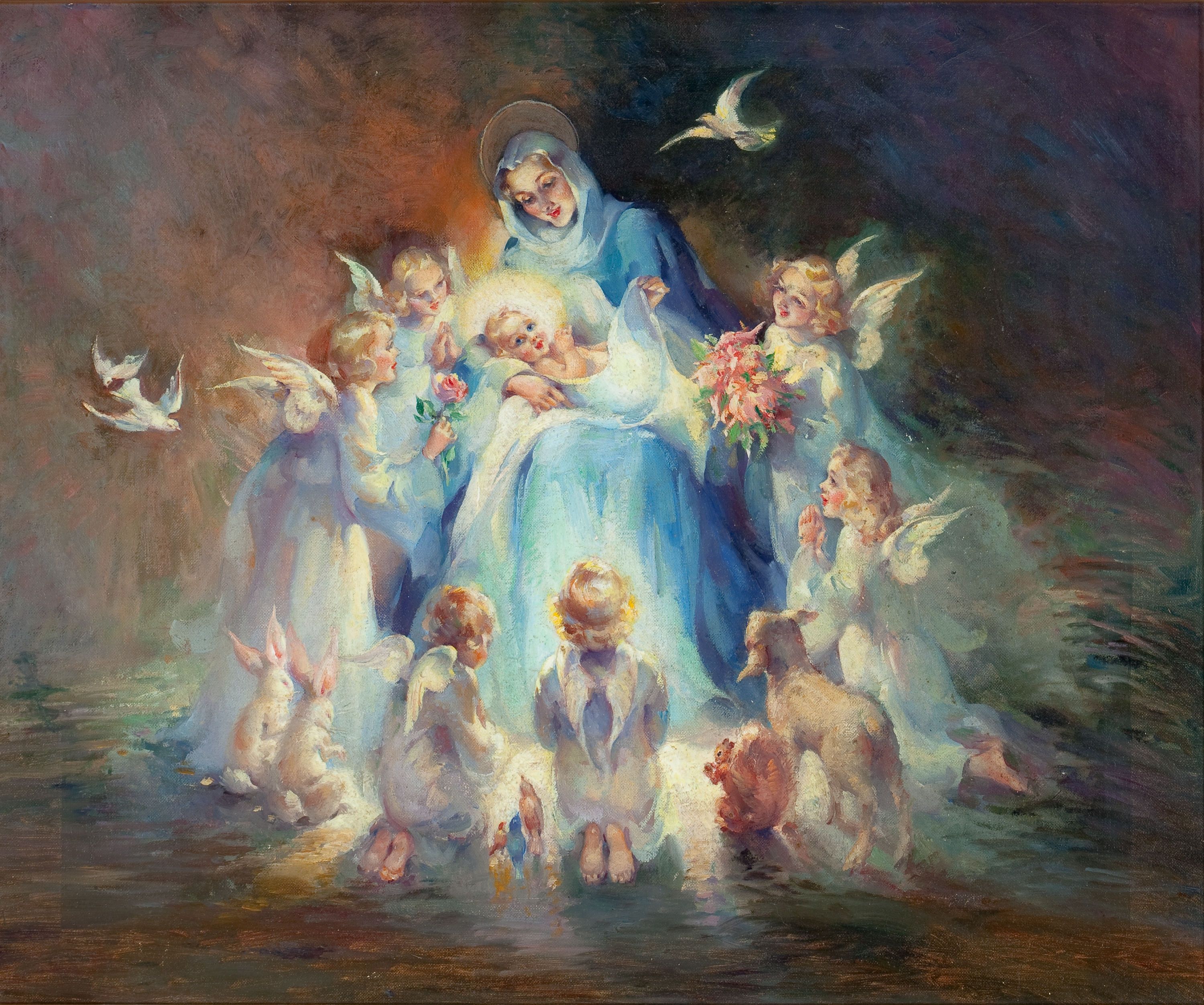 Богородица и новорожденный Иисус
