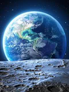 Вид Земля с Луны