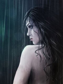 Арт. Плачущая девушка в дождь