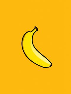 Арт. Банан на желтом фоне