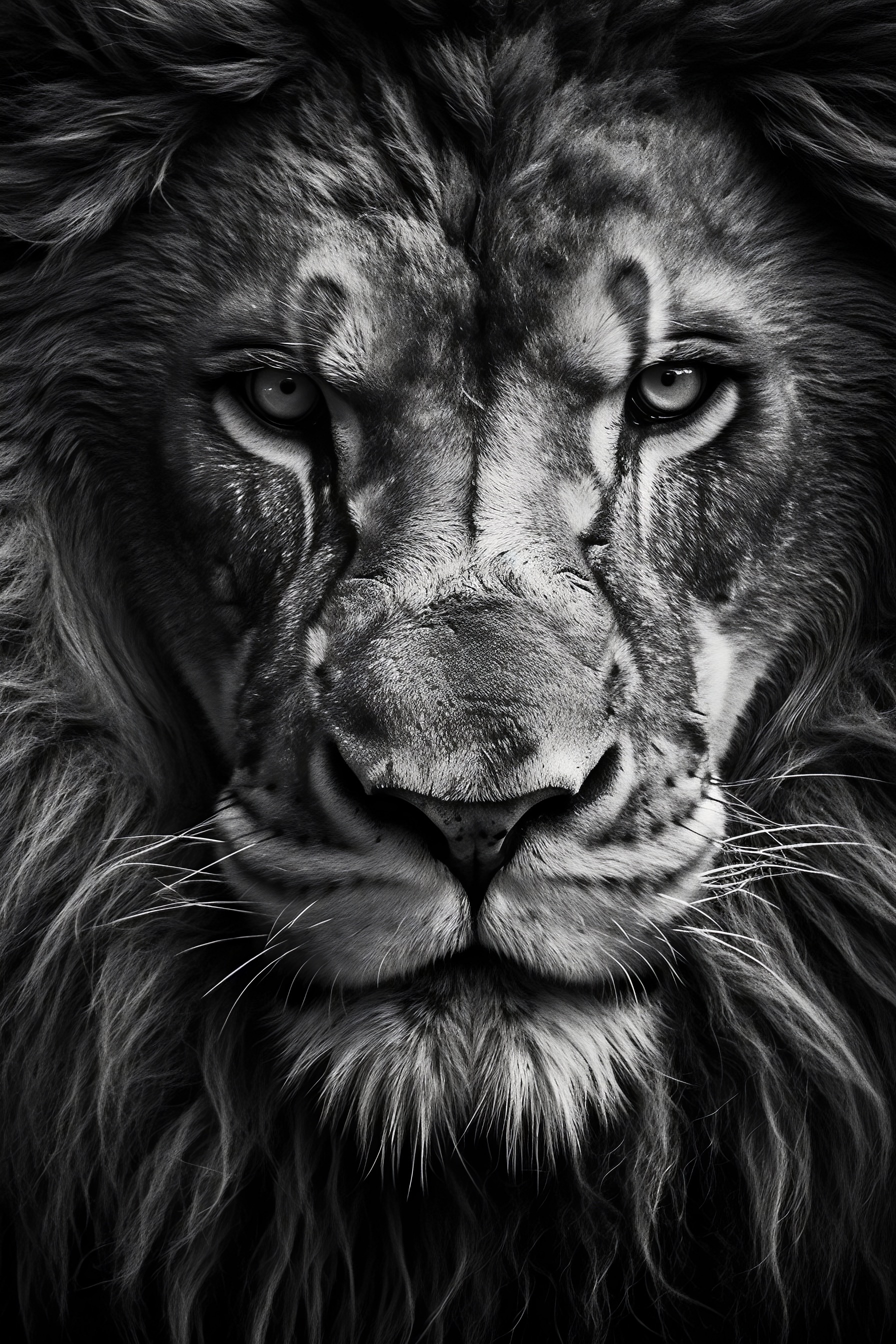 Серьезный портрет со взглядом льва